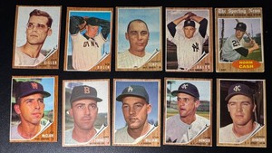 1962 Topps Vintage 10-Card Baseball Card Lot