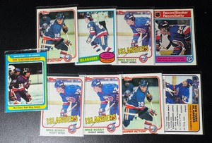 Mike Bossy 9-Card Hockey Card Lot