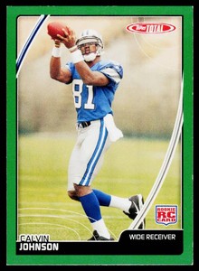 Calvin Johnson Green RC SP 2007 Topps Total #475 Rookie Football Card