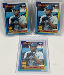 Ken Griffey Jr. 3 Card Rookie Cup Lot - 1990 Topps #336 Baseball Cards