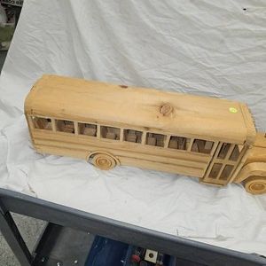 School Bus, Wood, Handmade, Ornate