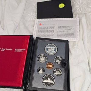 1985 Royal Canadian Mint Proof Set, including the Silver Dollar