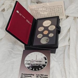 1984 Royal Canadian Mint Proof Set, including the Silver Dollar