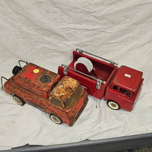 Early Structo Fire Truck and Sprinkler Truck