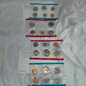 1970,1971 US Mint Set, UNC, P&D,Silver