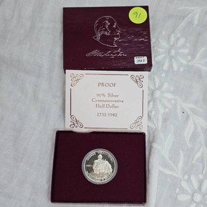 1982 George Washington Proof Commemorative 90% Silver Half Dollar 50c
