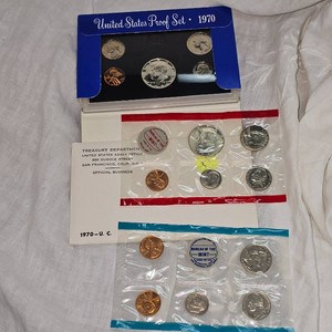 1970,1970 US Mint Set P&D and US Mint Proof Set. UNC,(2), Silver