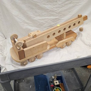 Wooden Handmade Crane Truck, Unique Piece
