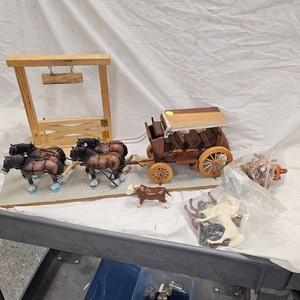 Draft Horses and Carriage with additional Animals