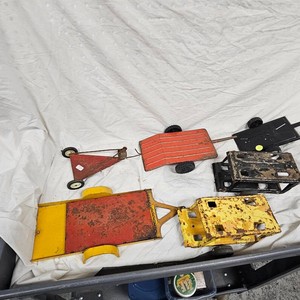 Lot of 4, 2 wheel pressed Steel Trailers