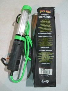 Flourescent work light with lighted...
