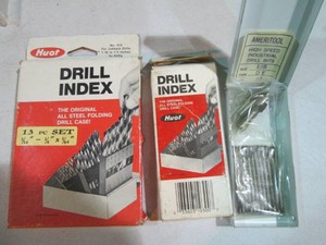 Assortment of drill bits and indexe...
