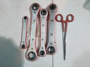 SAE box wrench set plus locking sci...