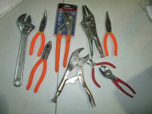 Vise grips, crescent wrenches, chan...