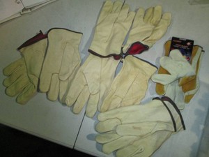 5-pairs of leather work gloves...