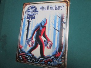Pabst blue ribbonmetal sign measure...