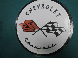 Chevrolet Corvette metal sign 7.5 x 11.5 inches