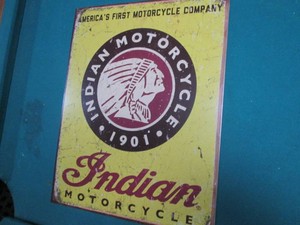 Indian Motorcycles metal sign 7.5 x 11.5 inches
