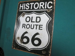 Historic Route 66 metal sign 7.5 x 11.5 inches