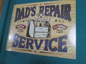Dads repair service metal sign 7.5 x 11.5 inches