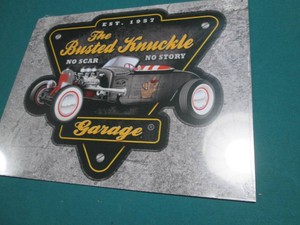The Busted Knuckle Garage metal sign 7.5 x 11.5 inches
