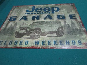 Jeep Garage metal sign 7.5 x 11.5 inches