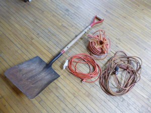 Shovel and Extension Cords