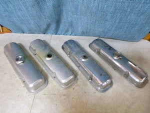 4 Chevrolet Chrome Steel Valve Covers
