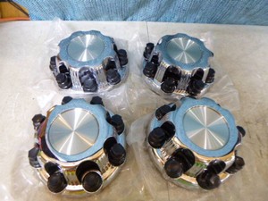 4 Silver Plastic Center Caps for 8-Lug Nut Wheels