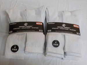 12 pair Wear Proof White Athletic S...