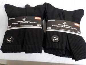 12 pair Wear Proof Black Athletic S...