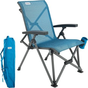 $149 SUNNYFEEL High Back Folding Camping Chair 500 lbs with Aluminum Frame, Blue  Ergonomic Back Support, High-Resilience Fabric & Uv-Rated, Detachable Cup Holder and Carry Bag for Camping, Beach, RV, Patio