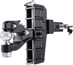$200 Adjustable Pintle Hitch Combination, 2.5 Receiver, 2-516 Ball  20000 lbs GTW, Fits 2.53 Lunette Ring & 2-516 Trailer Coupler, 6-58 Drop, 6-716 Rise, Heavy Duty Trailer Hitch