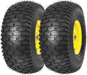 RONPOW 16x6.50-8 Tubeless Lawn Mower Tire and Wheel, 34 Bearing, Riding Lawn Mower and Tractor Front Tire Replacement Assembly, Compatible with john deere Mower, 3 Offset Hub, 2Pack Yellow