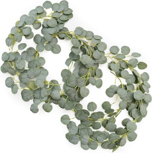 Lings Moment Sage Eucalyptus Garland, 5.9ft, 4 pcs  Fake Eucalyptus with Willow, Real Touch Leaf, For Wedding Centerpieces Arch, For Rehearsal Dinner Bridal Shower