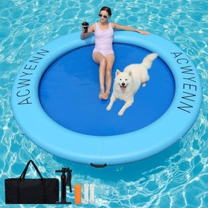 $179 681012FT Inflatable Water Hammock Lake Floats for Adults Round Floating Ring Hammock for Lake Pool Beach