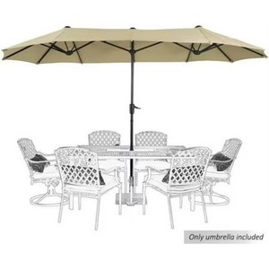 $130 MF Studio 13 Beige Rectangle Market Patio Umbrella
