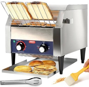 $250 JOHAKYU Commercial Conveyor Toaster, 300 SlicesHour Heavy Duty Stainless Steel Toaster for Buns, Bagels & Bread, Restaurant Grade with Cleaning Accessories