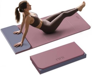 ILILI Foldable Yoga Mat 10mm, Extra Thick, Extra Long, 75x26x0.4 Inch, TPE  Non-Slip Grip, Easy Carry&Storage, Comfort Cushion, SGS Safe, Suitable for Yoga, Pilates, Home Exercise&Outdoor Travel