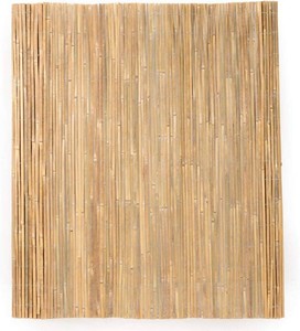 Mininfa Natural Bamboo Slat Screening, Eco-Friendly Privacy Slat Fence, Bamboo Screen Panel Roll for Balcony or as Wind and Sight Protection (1.2m x 4m)