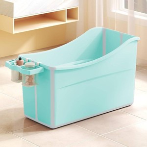$120 Collapsible Baby Bathtub Foldable Bathtub for Toddler Portable Large Foldable Bath Tub Bathtub for Kids Petite with Thermometer and Storage Basket (Green)