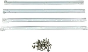 18 Inch Drawer Slides, 2 Pair Side Bottom Mount Drawer Glides Heavy Duty with 25 Screws, Quiet POM Pulley for Cabinet Dresser Replacement (2, 18 Inch 45cm )
