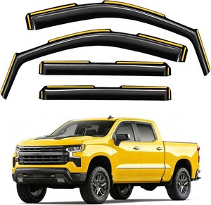 in-Channel Window Rain Guards Fit for Chevy Silverado 1500GMC Sierra 1500 2019-2026 Crew Cab Extra Durable Window Deflectors Window Visors Vent Visors Vent Shades Truck Accessories
