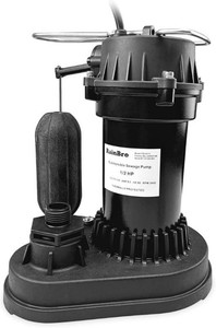 Rainbro 12 HP Thermoplastic Submersible Sump Pump With Vertical Float Switch, Utility Pump, Model# PSU051V