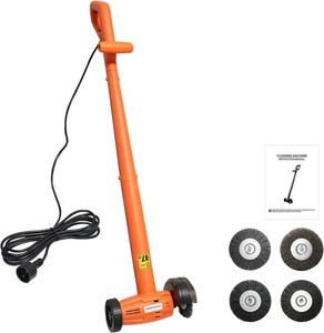 Electric Stand-Up Grout Cleaner 2-in-1 Wire & Hard Brush   Heavy-Duty Floor Scrubber for Tile, Bathroom, Kitchen & Outdoor Weed Cleaning   Ergonomic 13FT Cord Deep Cleaner for Ceramic & Patio Floors