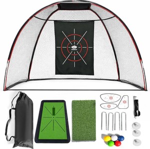 10x7ft Heavy Duty Golf Hitting Net with Swing Path Mat & Turf Insert   Backyard & Garage Golf Practice Net for Real Golf Balls, Indoor Outdoor Full Swing & Chipping