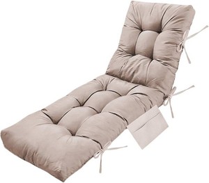 Chaise Lounge Chair Cushion Outdoor, 67224 in Thickened Leisure Lounge Deck Chair Cushion, Waterproof & Fade-Proof Patio Pool Sun Lounger Pad with Straps, Bag, for Beach Balcony Backyard