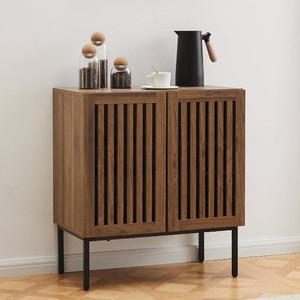 Mericonia Grille Buffet Cabinet with Storage, Sideboards 2 Doors with Metal Base and Adjustable Shelf for Kitchen, Coffee Bar, Dining Room, Entryway, Hallway,Living Room