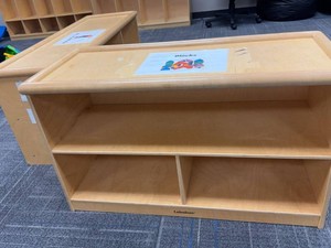 Lakeshore Classroom Storage Center w Attached Table Block Station