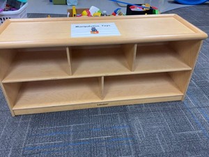 Lakeshore Classroom Storage Shelf Wood Toy Organizer Preschool Cabinet
